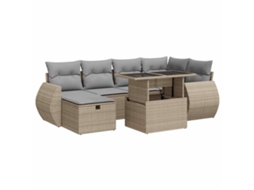 Garden Sofa Set, Garden Sofa Sets Vidaxl Bege Rattan / Vime (n/a)