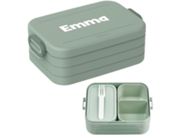 Lancheira Bento Personalizada Ideal Para Até 4 Sanduíches Compartimento Bento E Garfo Inclusos Gokoco