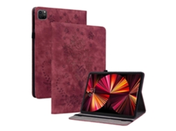 Capa de couro inteligente Webake para tablet com padrão de borboleta e rosa