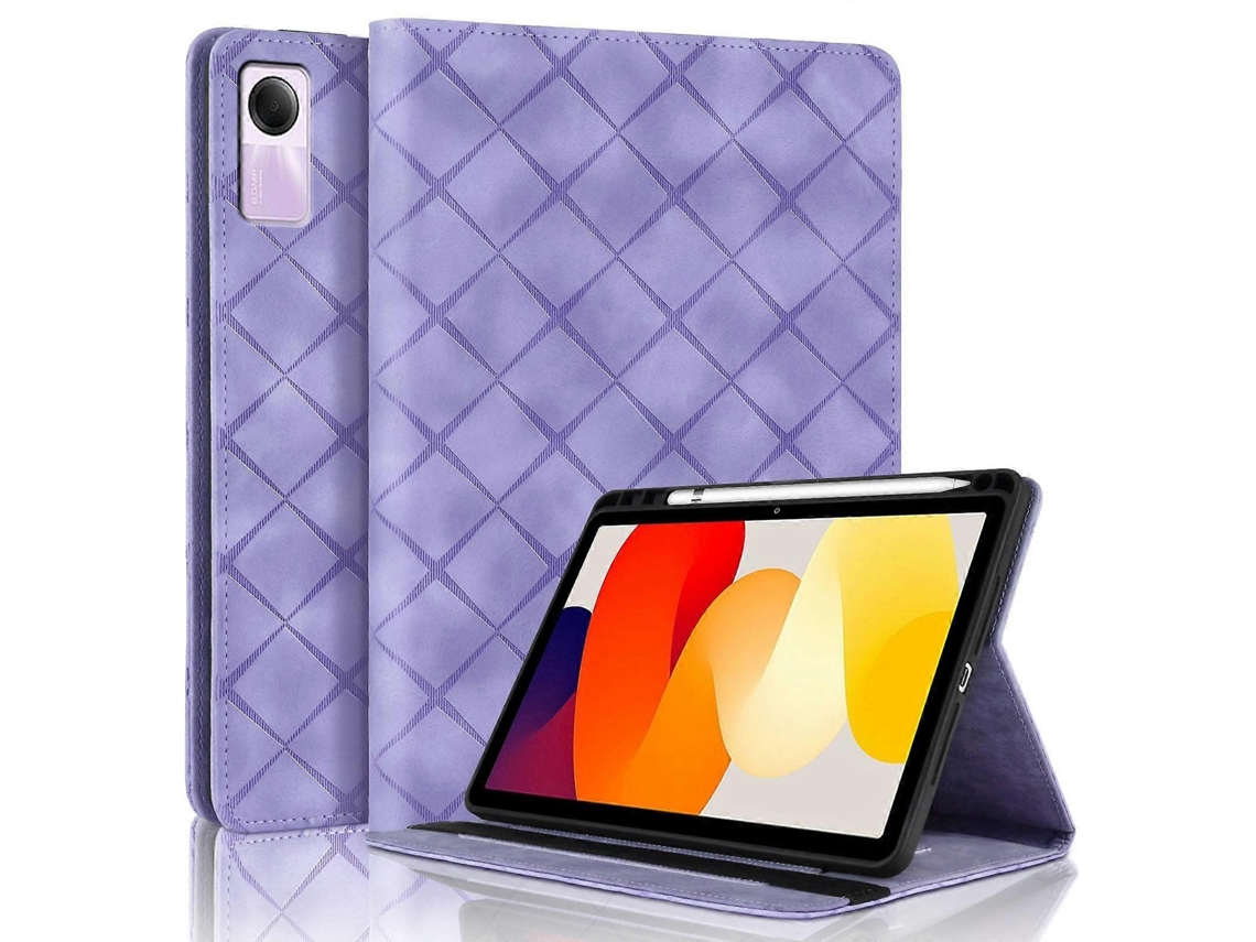 Capa de couro inteligente com relevo de diamante Webake para tablet