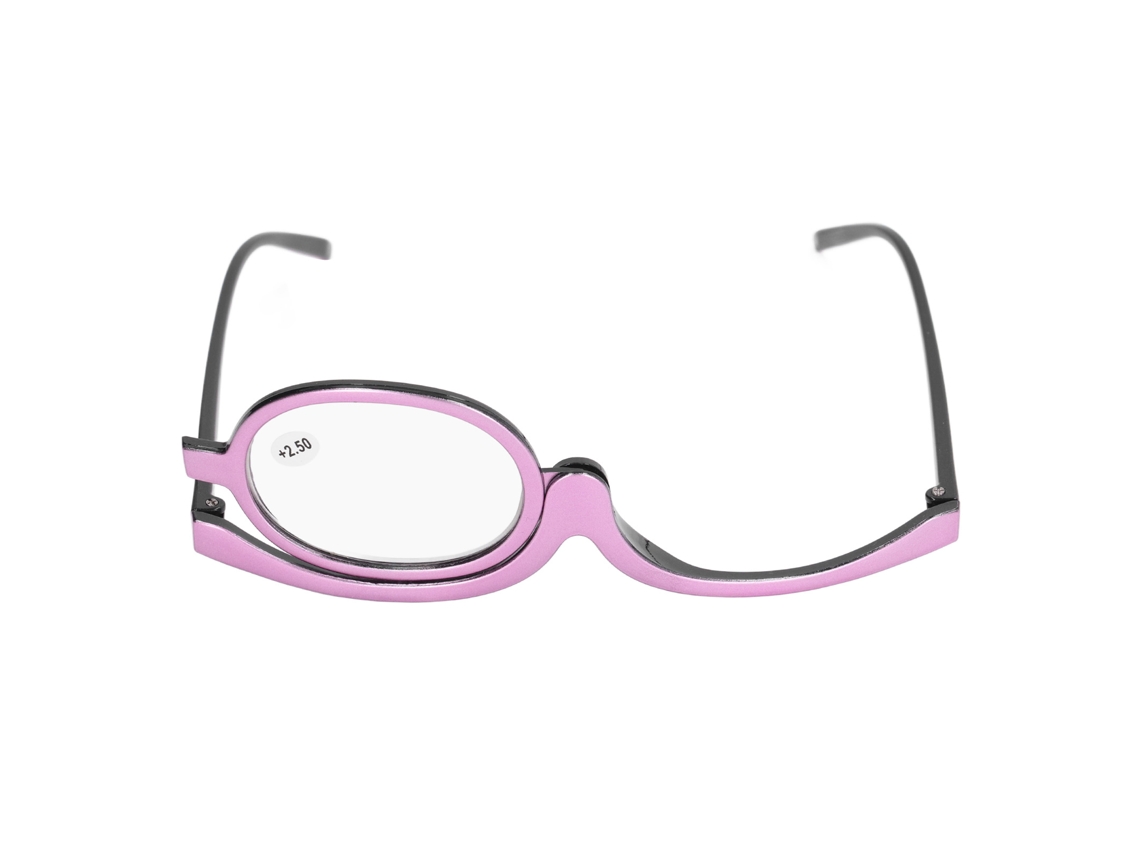 Óculos De Maquiagem Roxo +2.50 Para Mulheres Com Estojo Lentes Trocáveis Resistentes A Arranhões Leve