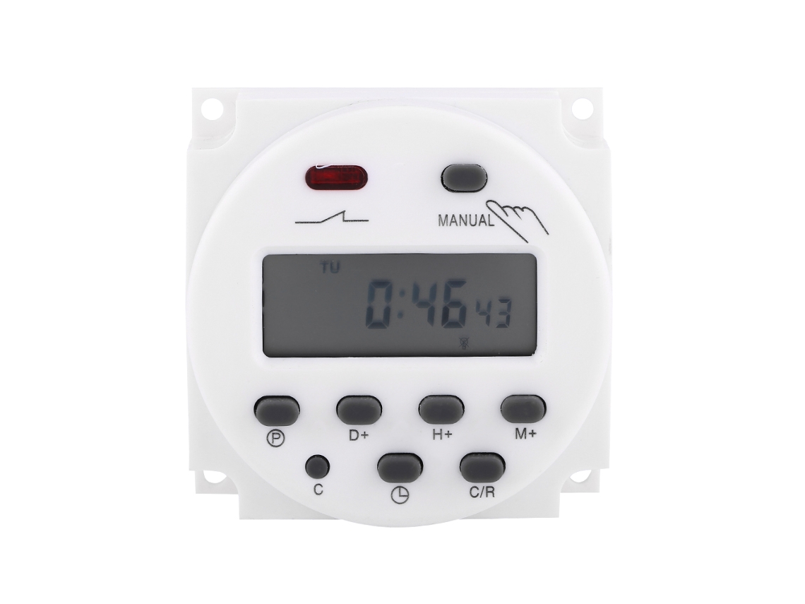 Interruptor De Tempo Digital Programável Semanal Com Relé Elétrico (110vac)