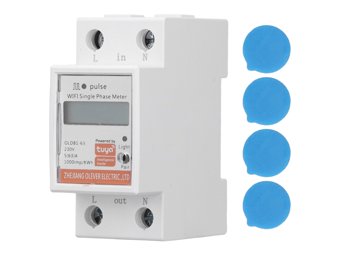 Contador de Energía Digital Lcd Wifi Monofásico 2p Din Rail | S/MARCA