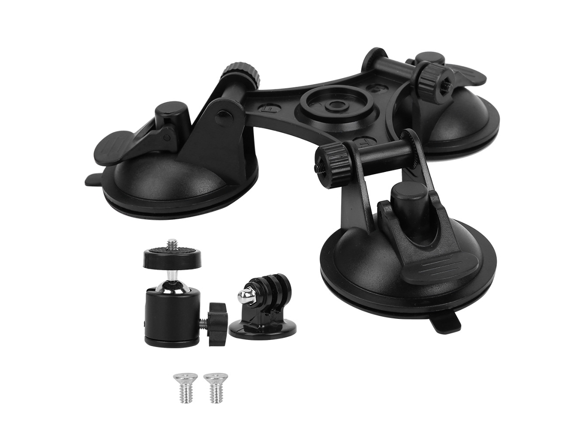 Suporte De Montagem Com Três Ventosas Para Carro Com Cabeça Esférica Para Câmera Osmo E Gopro