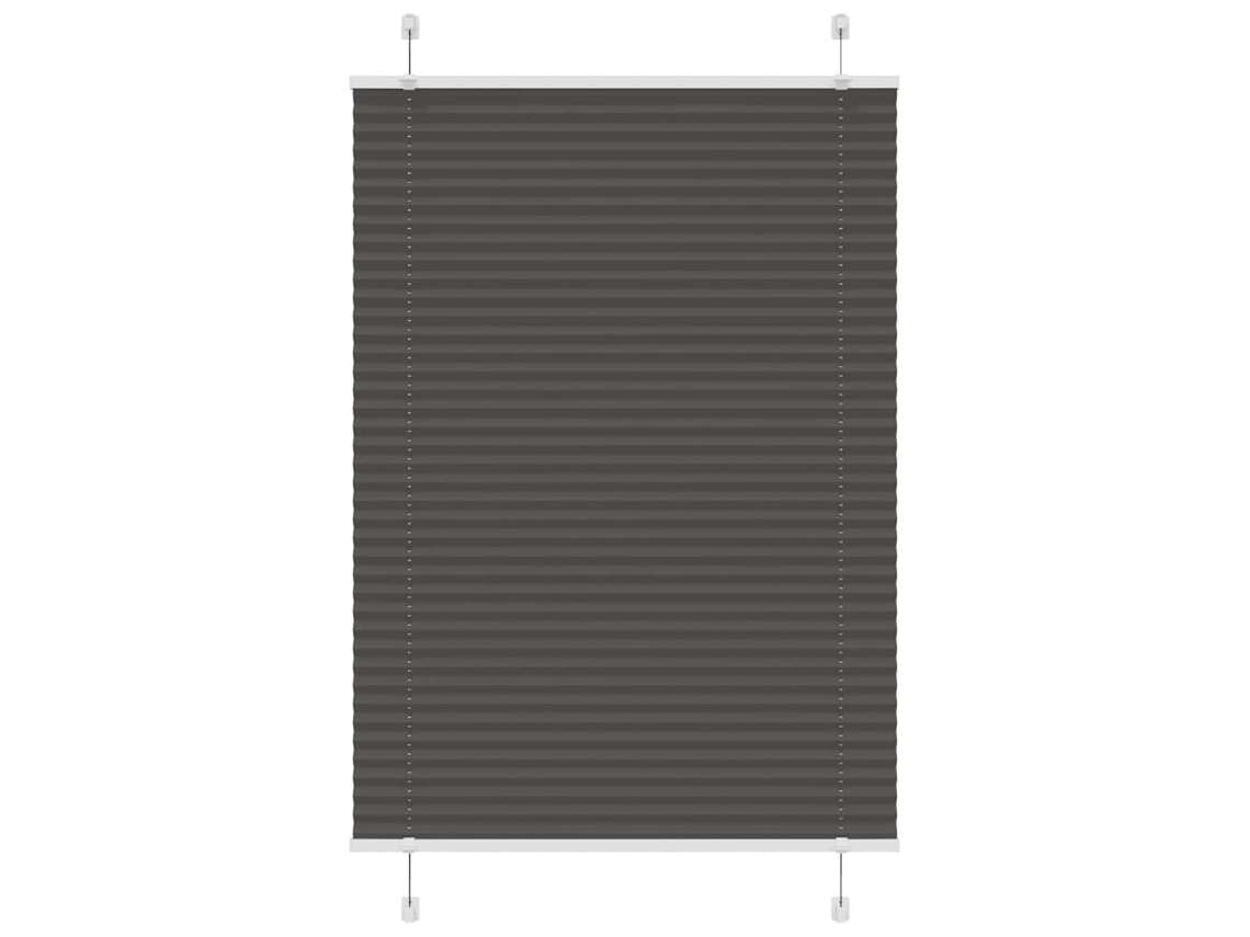 Vidaxl Preto Plissada Cega 95x100 Cm Largura Tecido 94,4 Cm Poliéster