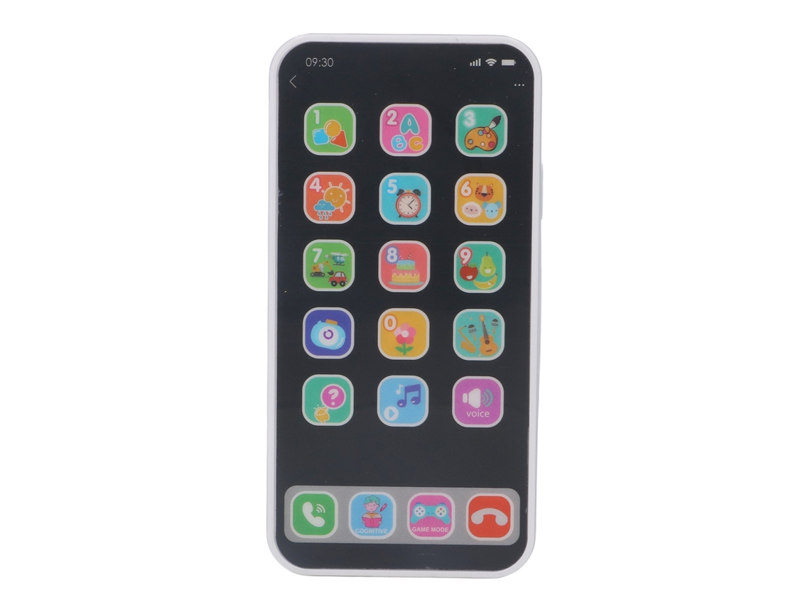 Mali brinquedo de Celular Infantil com Luz e Música Educativo Presente para Crianças Acima de 3 Anos Branco