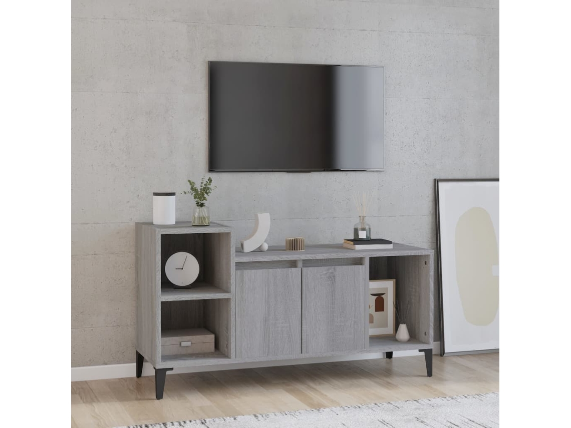 Vidaxl Móvel De Tv 100x35x55 Cm Derivados De Madeira Cinzento Sonoma
