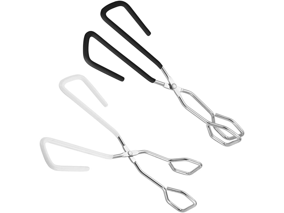 Pinças Anti Escaldantes Alipis De 2 Peças Para Churrasco, Pinças De Cozinha Ergonômicas, Pretas E Brancas, Ideais Para