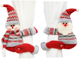 Peças De Botões De Cortina De Natal Com Fivela Para Abraçar Bonecos Aquaforge (papai Noel E Boneco De Neve)