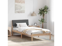 Vidaxl Estrutura Da Cama Castanho E Cinzento-escuro 90 X 190 Cm