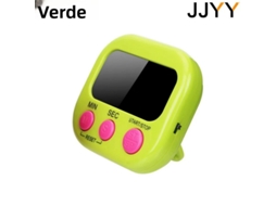 (verde) Temporizador De Cozinha Digital Lcd, Cozimento Magnético, Contagem Regressiva Em Tela Grande.