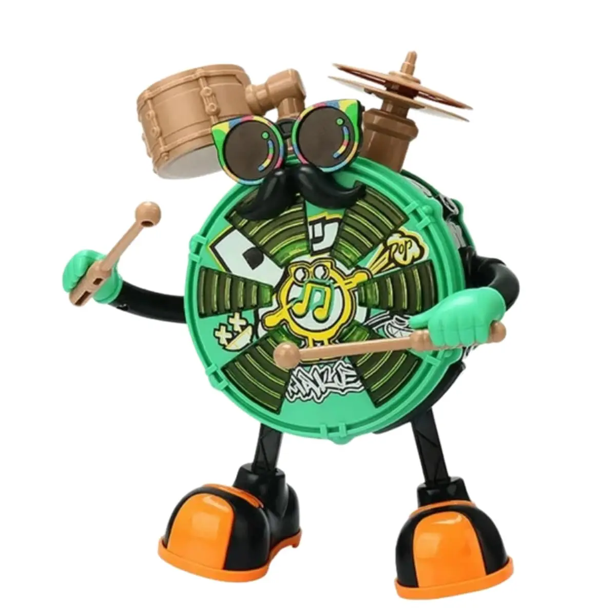 (verde) Brinquedo Robô Tambor Dançante, Brinquedo Infantil Eletrônico Com Música E Luzes
