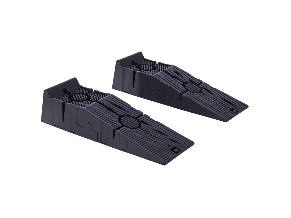 Conjunto de 2 Rampas para Carro em Plástico Portáteis Carga Até 2,5 Toneladas 91x30x21 Cm, Preto Ge