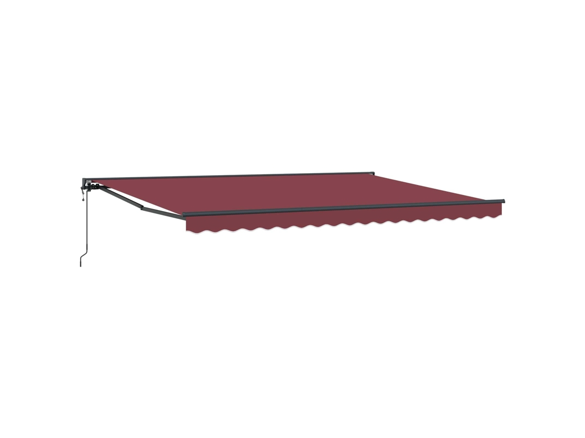 Vidaxl Toldo Retrátil Elétrico Bordô E Antracite 5 × 3,5 M