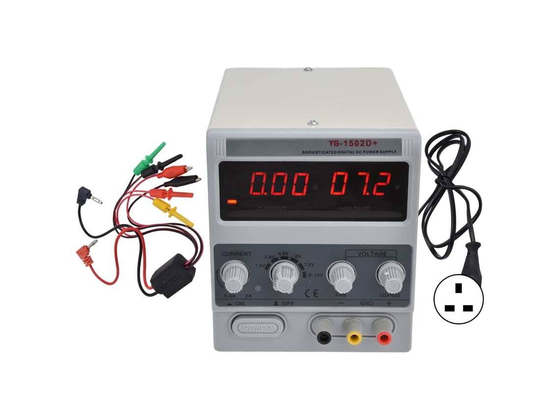Fonte de Alimentação Dc Regulada Ajustável 15v 2a para Testes Diy