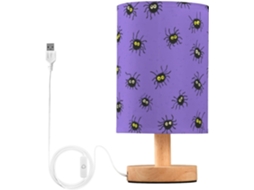 Abajur De Cabeceira Kcldeci Com Aranhas Fofas Para Quarto, Estilo Fazenda, Mesa De Cabeceira, Luminária De Mesa Para