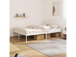 Vidaxl Estrutura De Cama Com Cabeceira 160x200 Cm Metal Branco