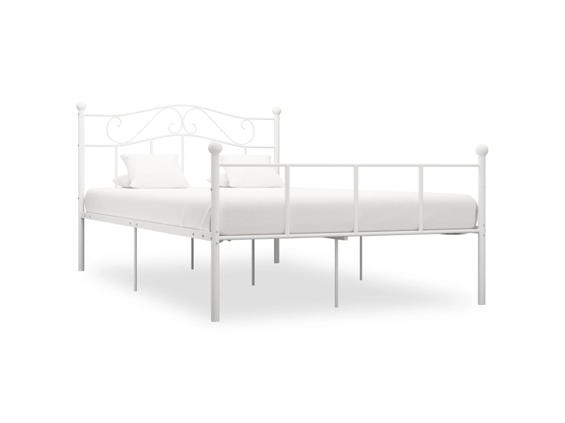 Cama PANGSHIYUAN Metal Branco (140x200cm)