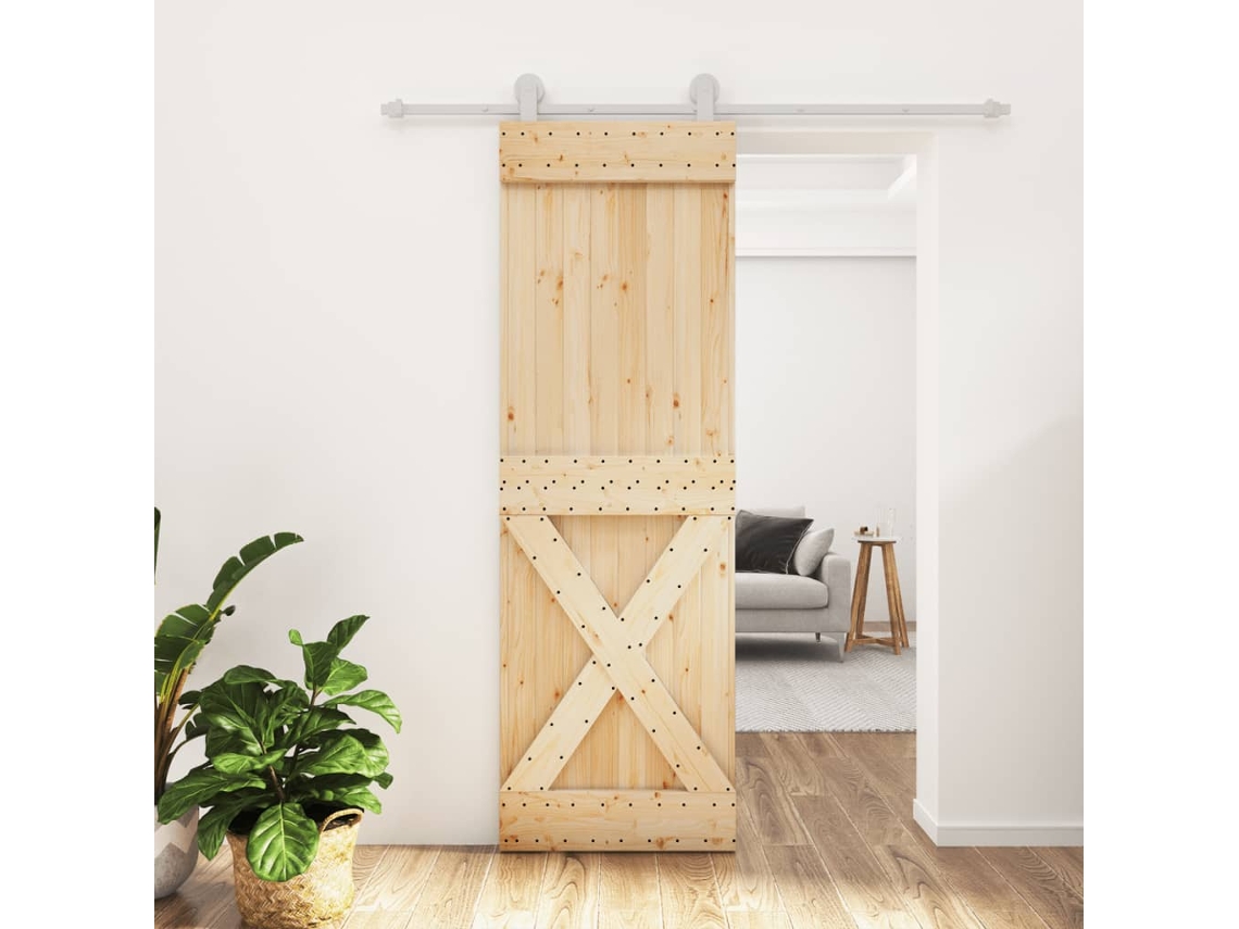 Porta De Correr Com Ferragens 70x210 Cm Madeira De Pinho Maciã§a DKD HOME DECOR