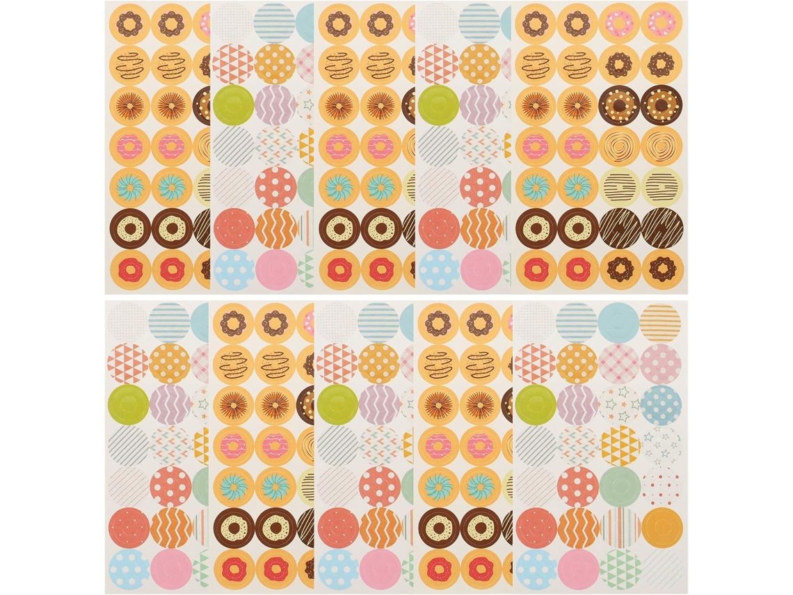Adesivos de Reforço Furos Fomiyes 1120, Adesivos Redondos de Papel, Adesivos Decorativos e de Reforço para Folhas de Macarrão