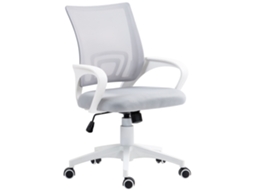 Cadeira De Escritório De Malha Giratória Com Altura Ajustável Função Basculante E Apoio Para Os Braços 57x55x89-109 Cm Cinza