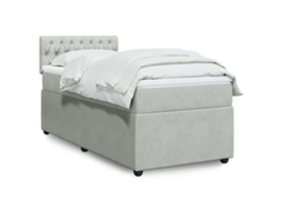 Vidaxl Cama Com Molas/colchão 100x200 Cm Veludo Cinza-claro
