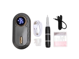 Kit De Lixa Elétrica Portátil, Furadeira De Unhas, Remove-pó E Ferramentas De Manicure E Pedicure Para Uso Em Casa E Salão, Cor Cinza