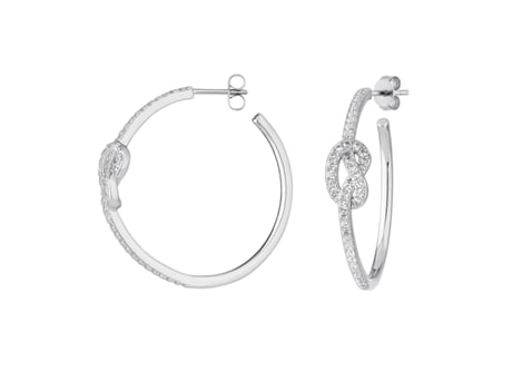 Brincos Earcandy Knot com pressão feitos de prata esterlina e argola em metal sem níquel com revestimento de ródio. Joias Earcandy