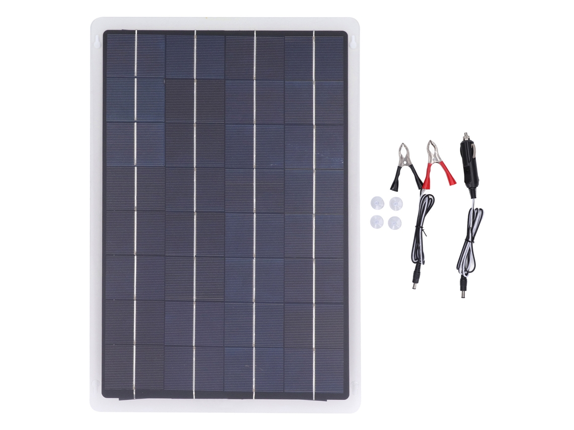Carregador Solar de 12v com Controlador Carga Mppt Integrado, À Prova D'água Ip67, Carregador de Manutenção para Painel Solar 20w BRILVIBERA