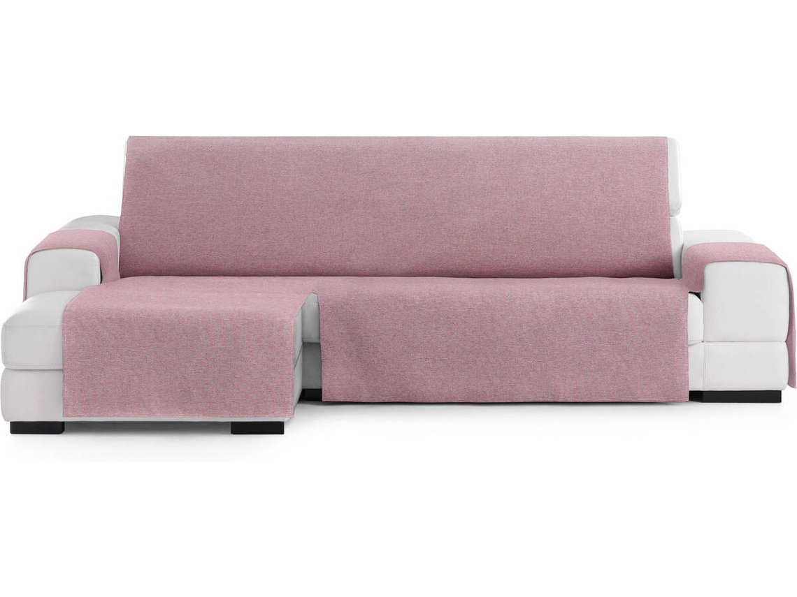 Capa de Chaise Longue Esquerda EYSA Extra Prática Premium Valeria Tecido Elástico (301 x 80 x 220 cm - Poliéster e Algodão - Rosa)