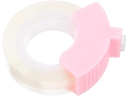 Dispensador Fita Adesiva de Plástico Rosa Claro, Dispensador Fita Adesiva Portátil de Mesa, Cortador Preciso, Design