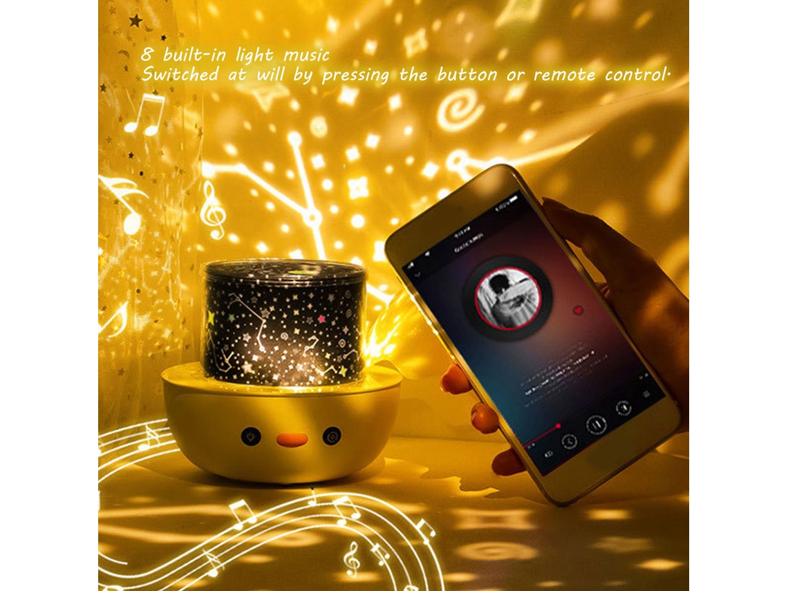Lâmpada De Projeção Musical Laxiscreed Com Controlo Remoto E Iluminação Via Usb