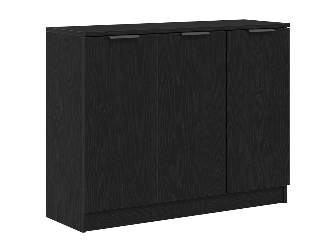 Buffet Lado Moderno De Carvalho Preto Vidaxl Preto Derivados De Madeira