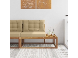 Vidaxl Sofá De Canto Externo Com Almofada Natural 115 X 83 X 73 Cm