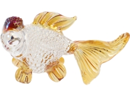 Estatueta Carpa Cristal Dourado 93x24 5x48 5 72 Decoração Ornamento Colecionável Escultura Miniatura Elegante GOKOCO