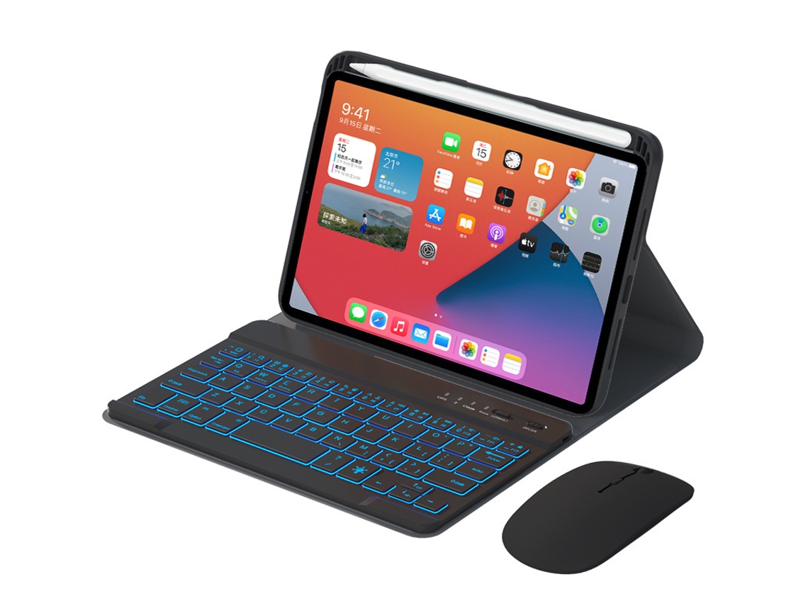 Capa de Teclado Bluetooth para Samsung S8 Plus 12.4 com suporte para caneta e luz de fundo XIAOMOYU