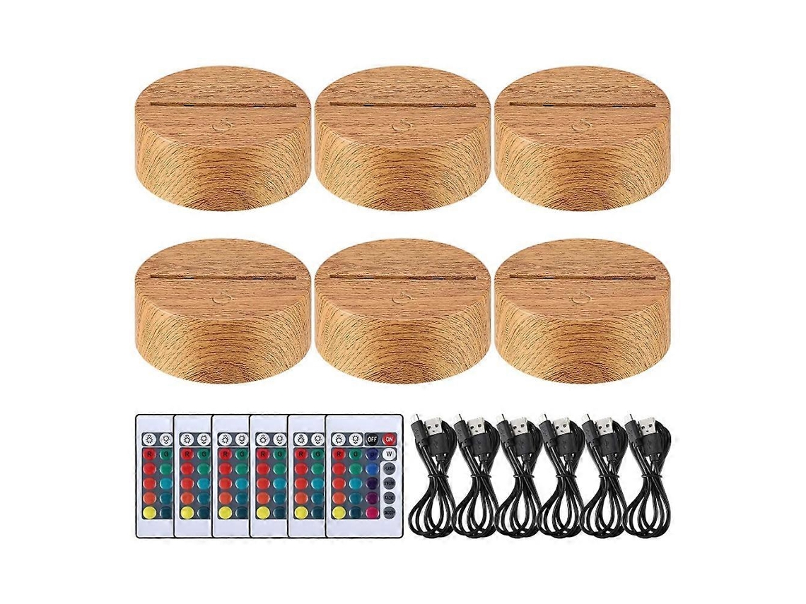 Comando À Distância Para 6 Pcs Christmas 3d Night Led Lâmpada Base 16 Colors Luz Display Com Us