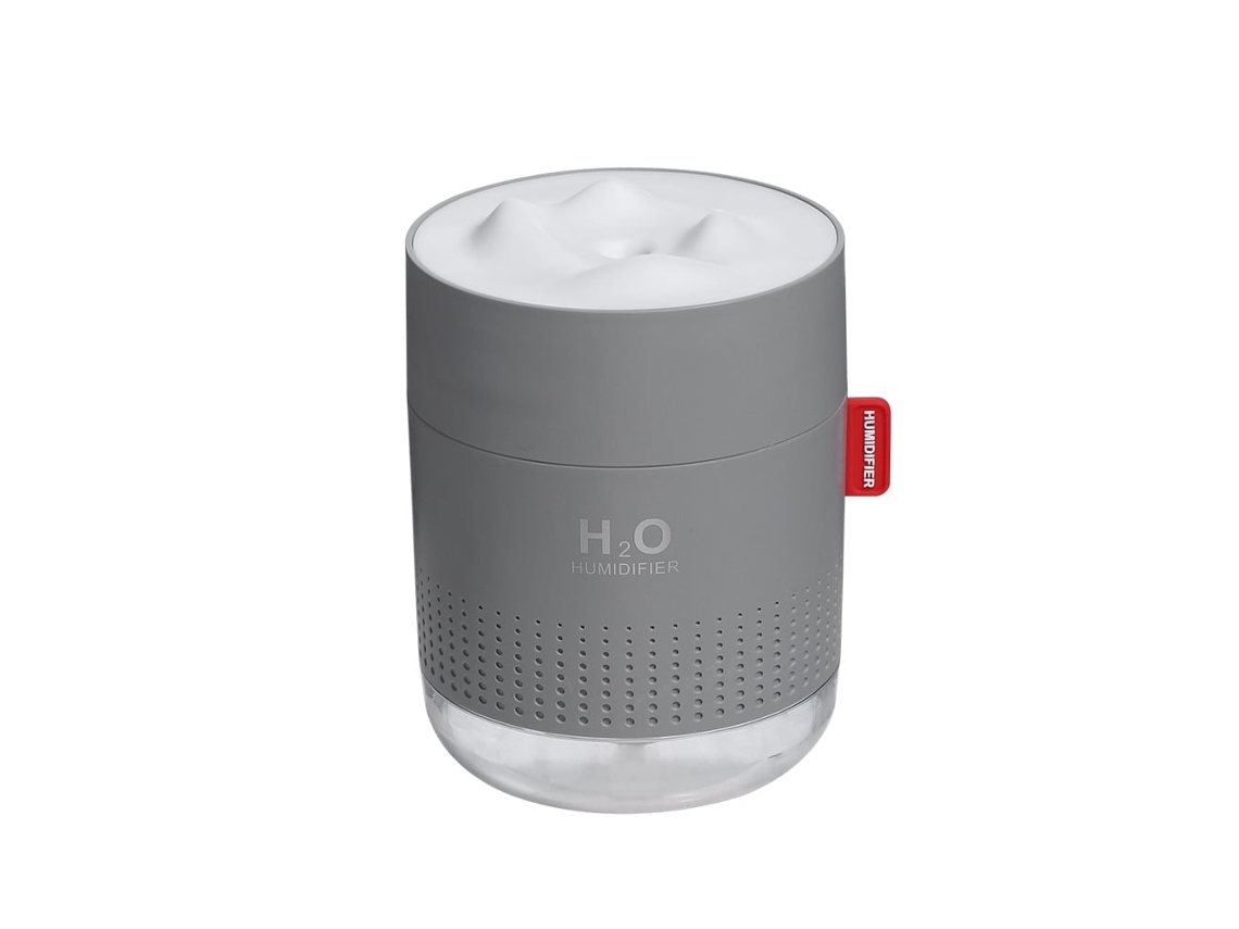 Umidificador MDUG de 500ml, funcionamento silencioso, cinza, dimensões 5.08x3.74 polegadas