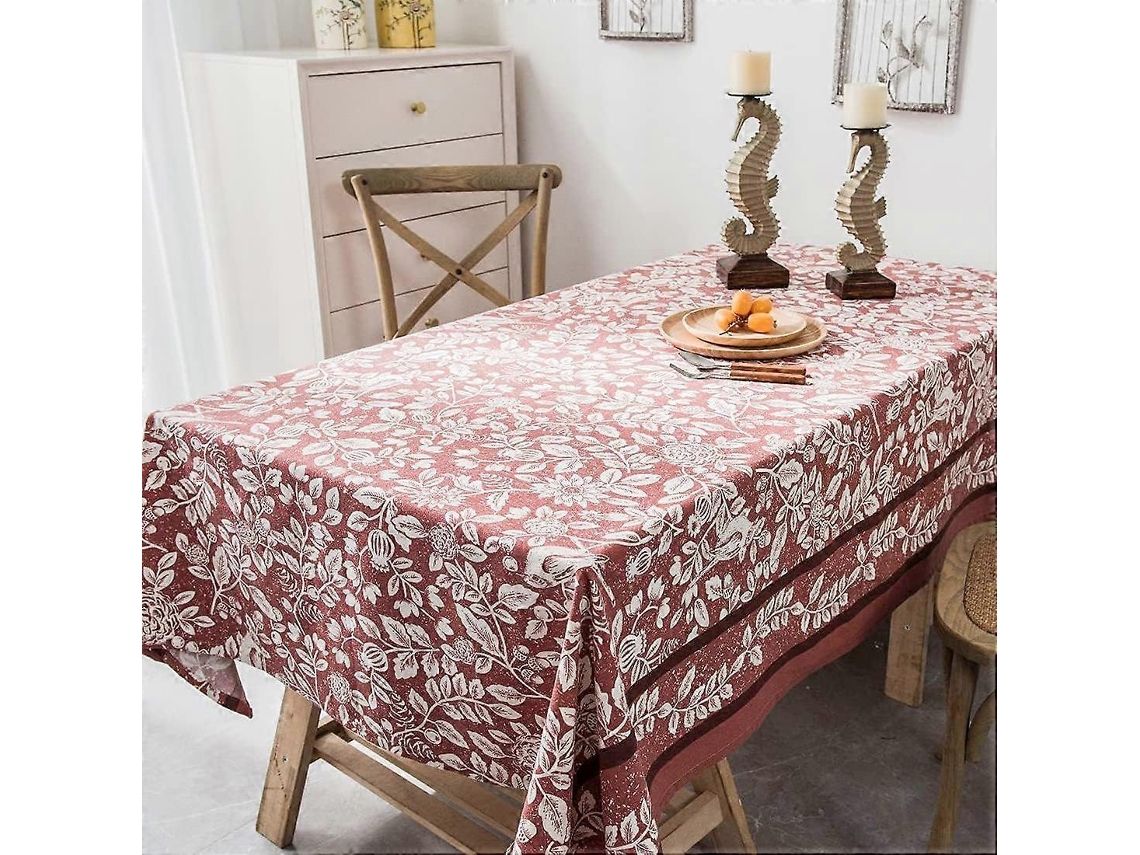 Toalhas De Mesa Retangulares Com Flores E Plantas, Toalha De Mesa De Mistura De Algodão De Luxo, Capa Para Mesa De Jantar De Cozinha, Restaurante, Ban