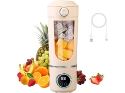 Liquidificador Bege 700ml 12 Lâminas Inox 1500mah Usb P Academia Escritório Camping Viagem ZYBLSSBB