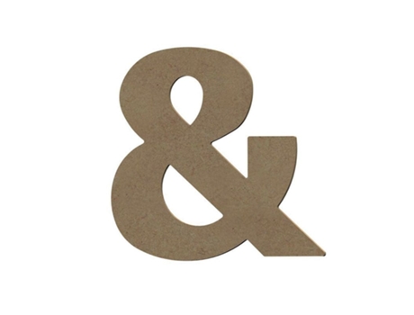 Símbolo & em madeira MDF para decorar - 15 cm Gomille