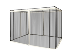 Rede Mosquiteira Preta 3x3m, 4 Painéis, Zíper, Nylon, Antimoscas. Ge