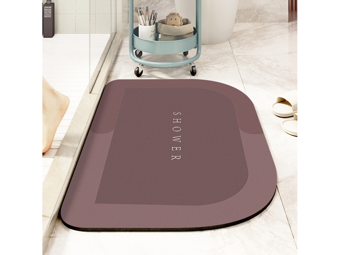 Tapetes de Banho Antiderrapantes Absorventes de Secagem Rápida Pasta de Feijão Vermelho Grandes Cantos Redondos EVELTEK 50x80CM