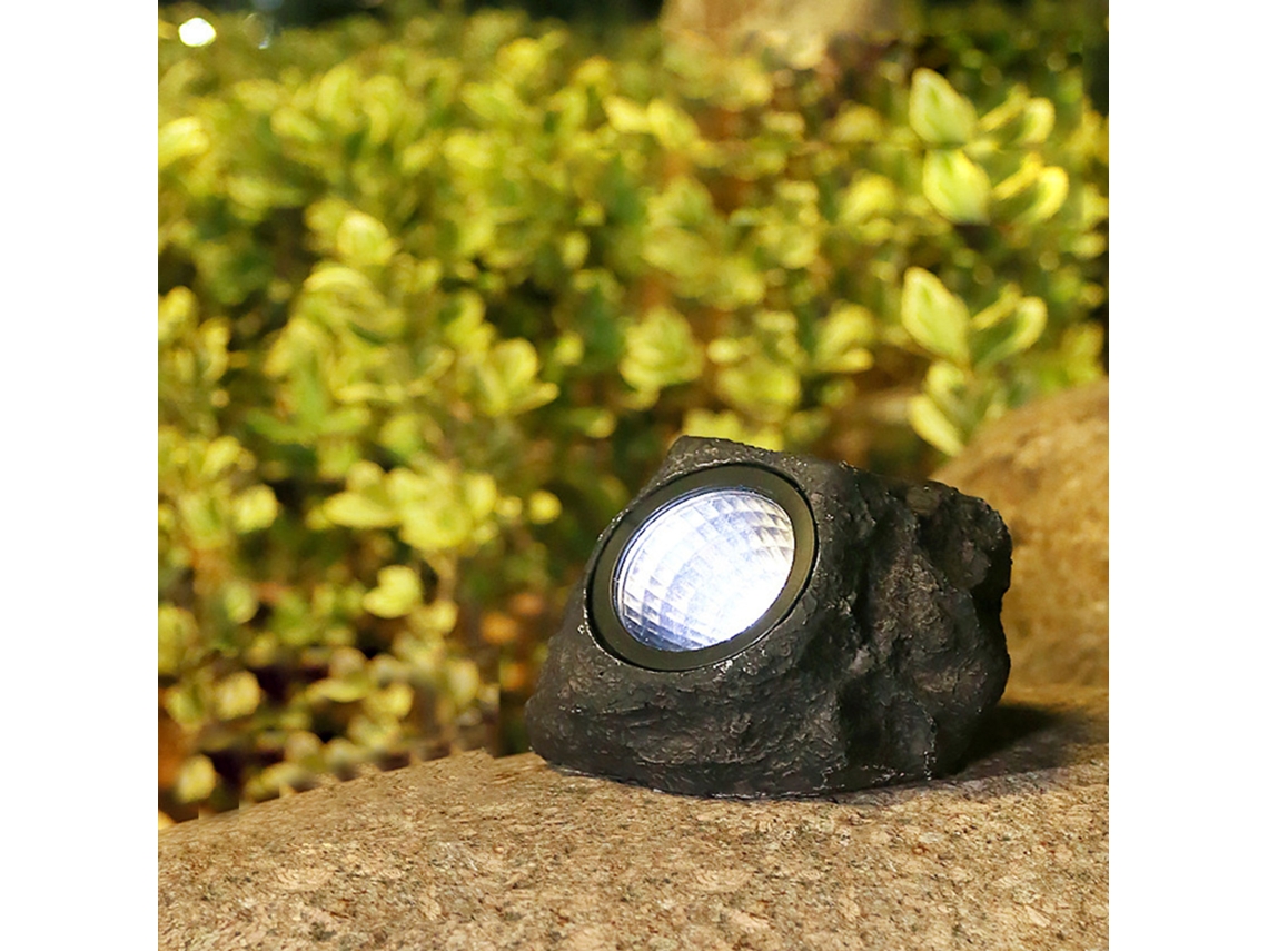 Lâmpada Solar de Pedra Simulada Jardim Luz Paisagismo Ip65 S/MARCA