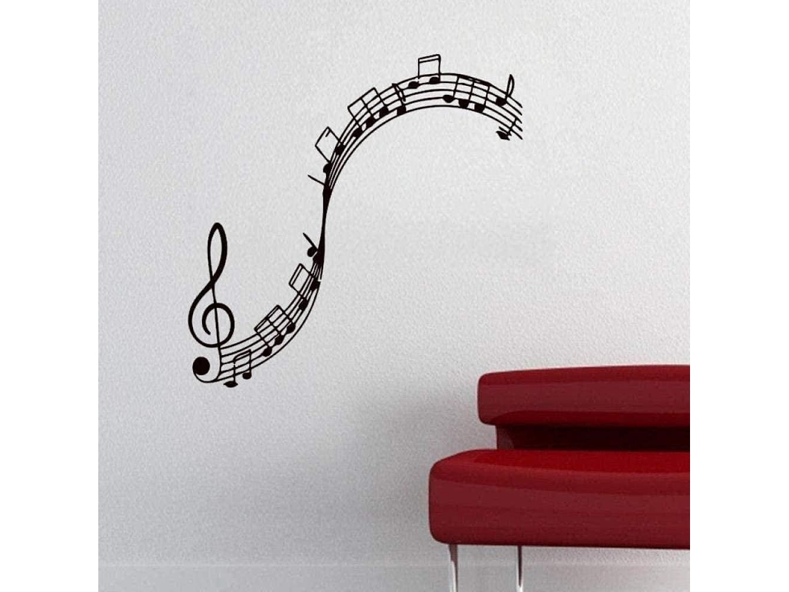 Adesivos Muraux En Vinyle Décoration Murale Bricolage Autocollants Notes De Musique Musique Son Mélodie Maison Art Design Décoration 45cmx65cm