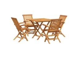 Jantar Conjunto de 5 para Jardim Madeira de Teca Maciça MAISON EXCLUSIVE