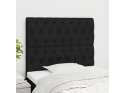 Vidaxl Cabeceira Preta 100x7x118/128 Cm Tecido