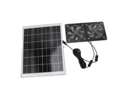 Kit Ventilador Solar Duplo 30w Ip65 Para Abrigos Externos