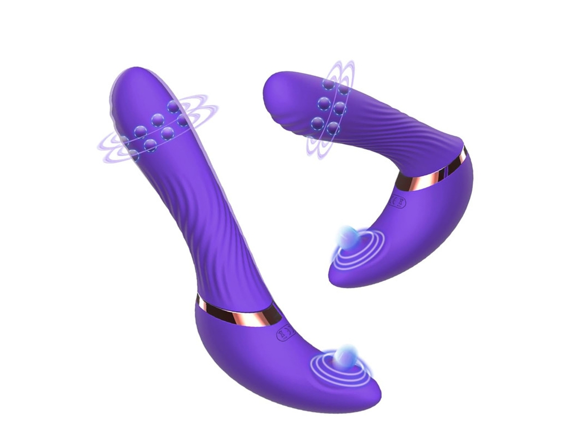 Vibrador de Massagem Multifrequência com Função de Rotação e Pulsação para Mulheres Roxo YIZHOOD