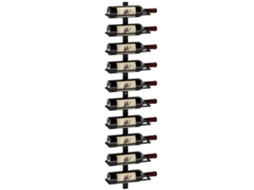 Suporte de parede para garrafas, de aço, para 10 garrafas, cozinha, bar, sala, porão, preto S/MARCA